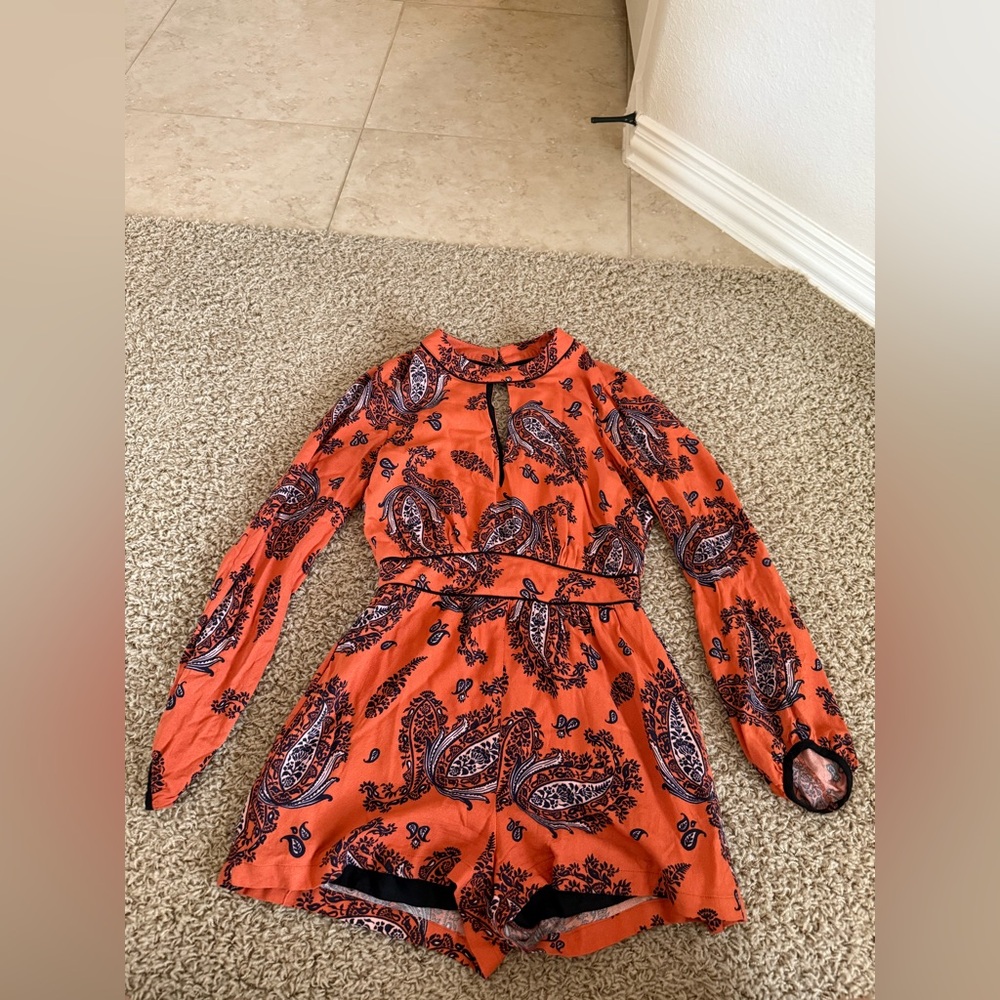 Mink Pink paisley long sleeve romper
